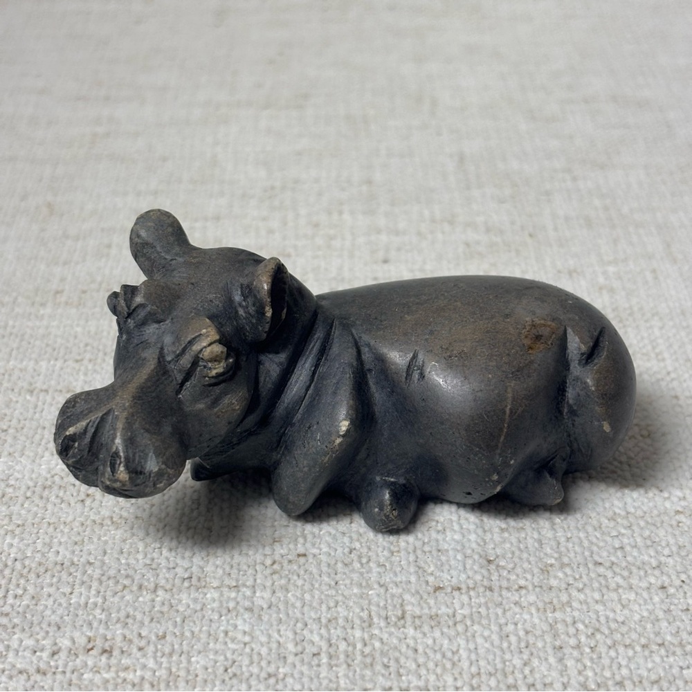 19th century Chinese antique carved stone hippopotamus